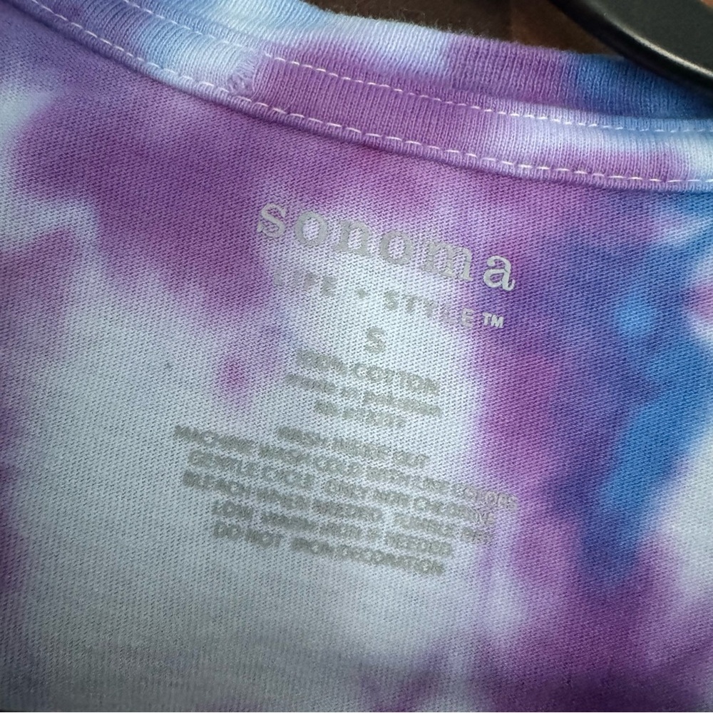 Sonoma Purple and Blue Tie-Dye T-Shirt - Picture 2 of 3